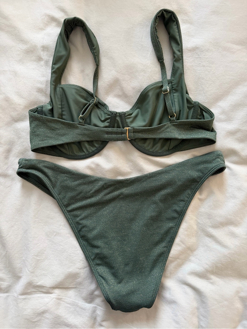 Abercrombie & Fitch Olive Green Shimmer Underwire Bikini Set - Picture 2 of 2